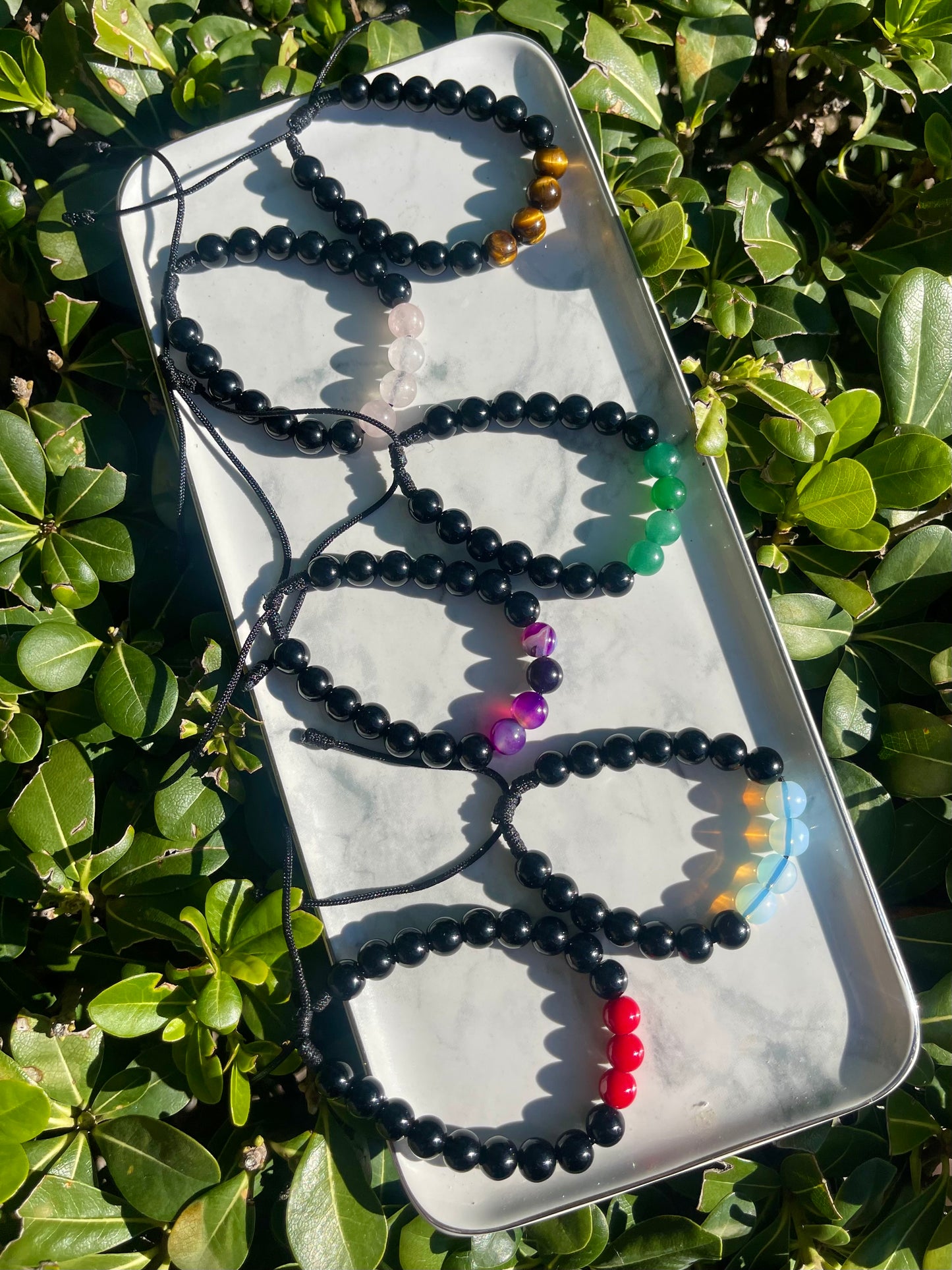Handmade stone brackets with onyx