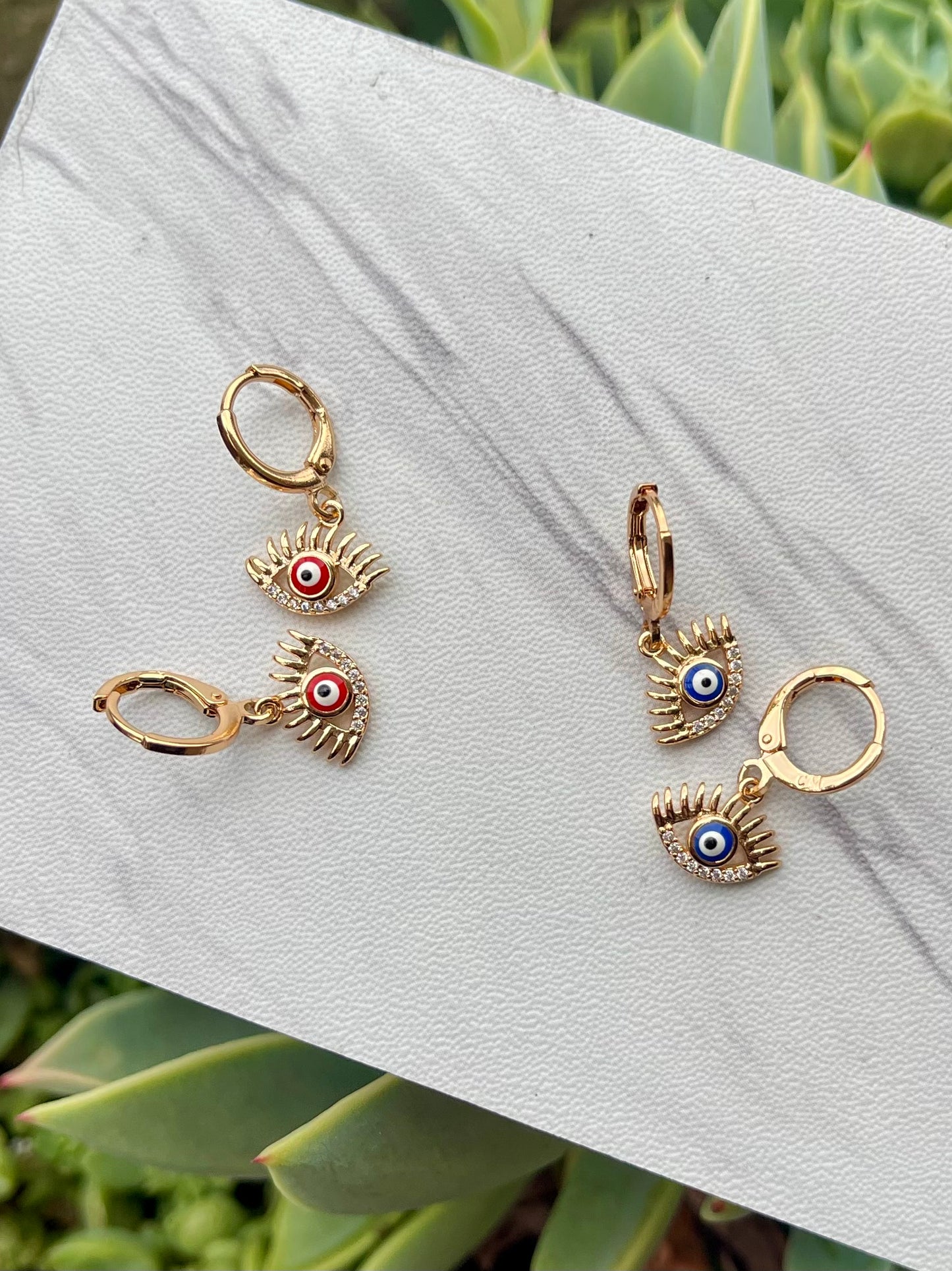 Evil eye hoops