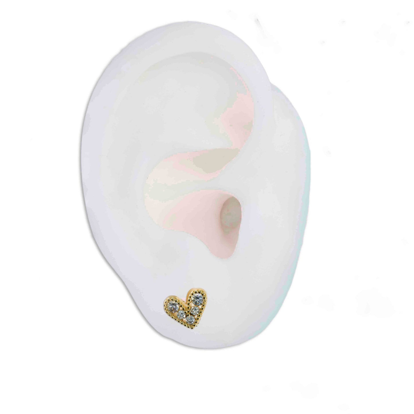 Heart with stone earrings