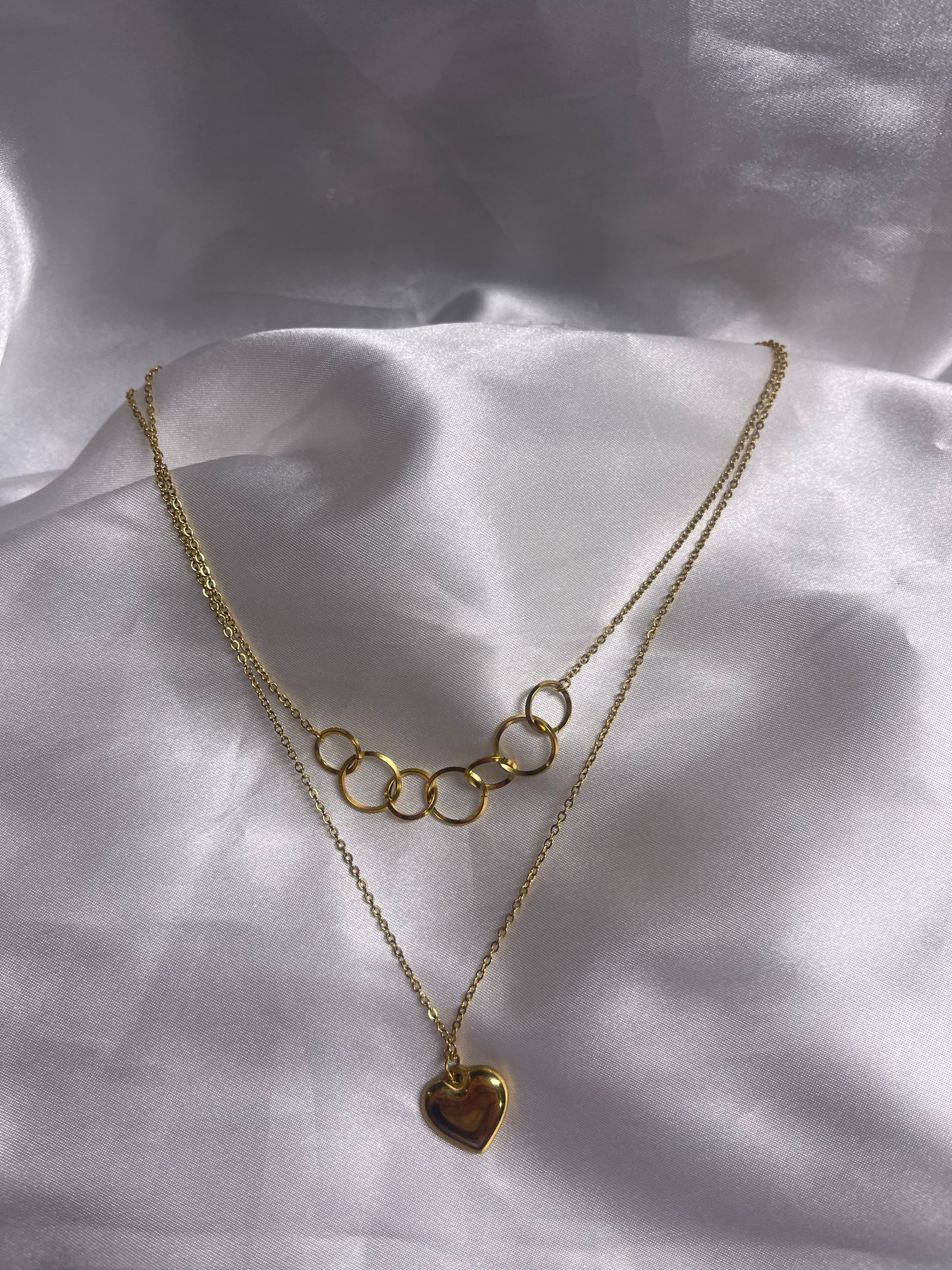 Double necklace with heart