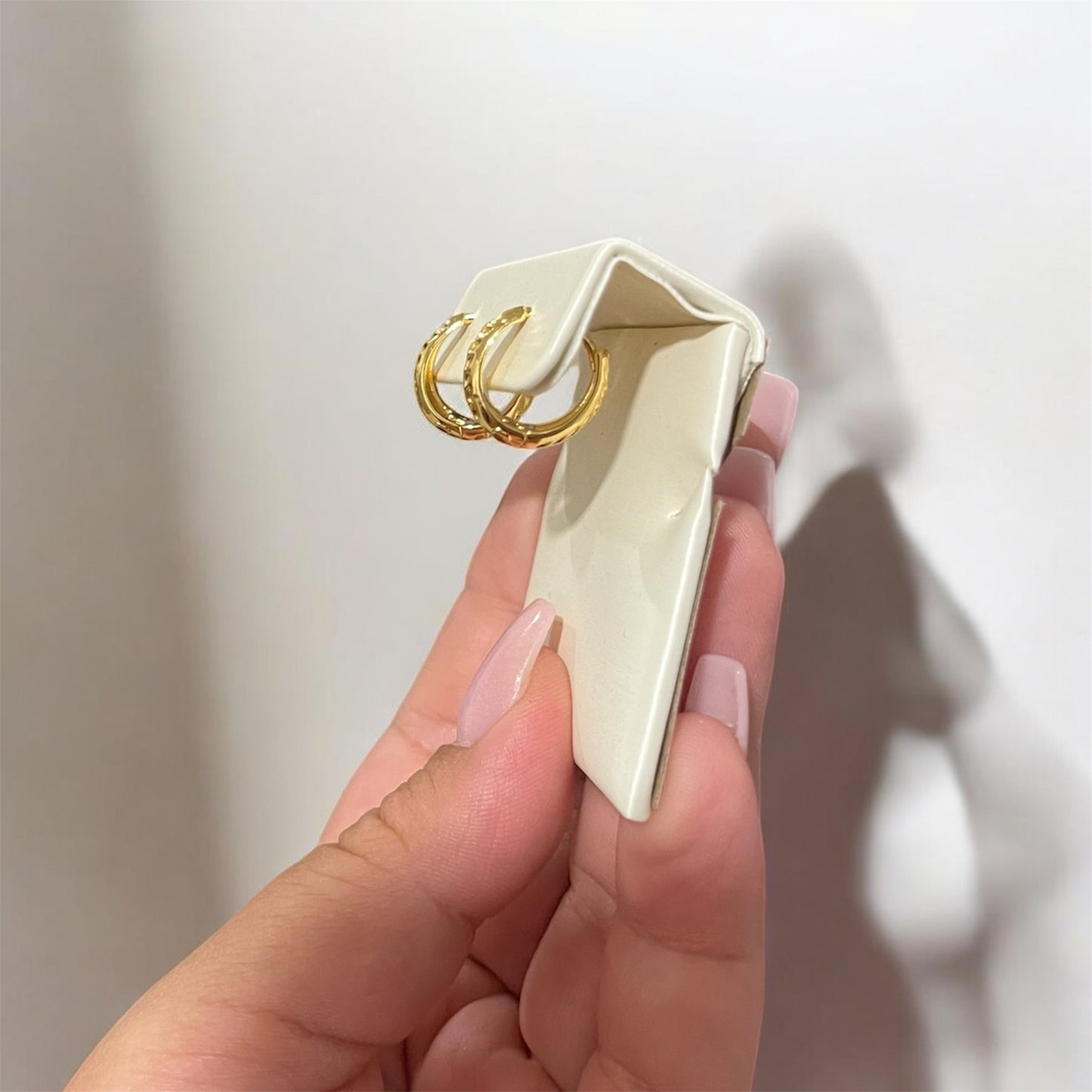 Small hoops with texture