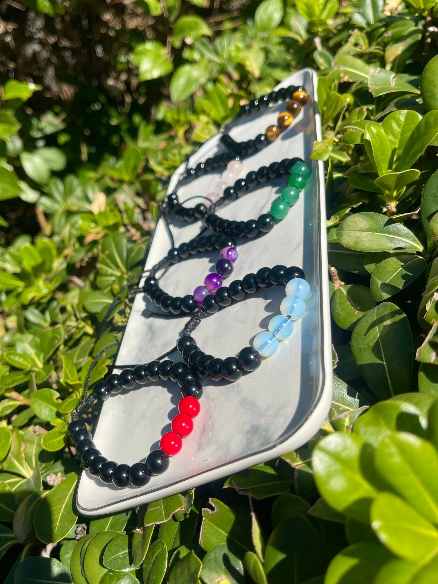 Handmade stone brackets with onyx