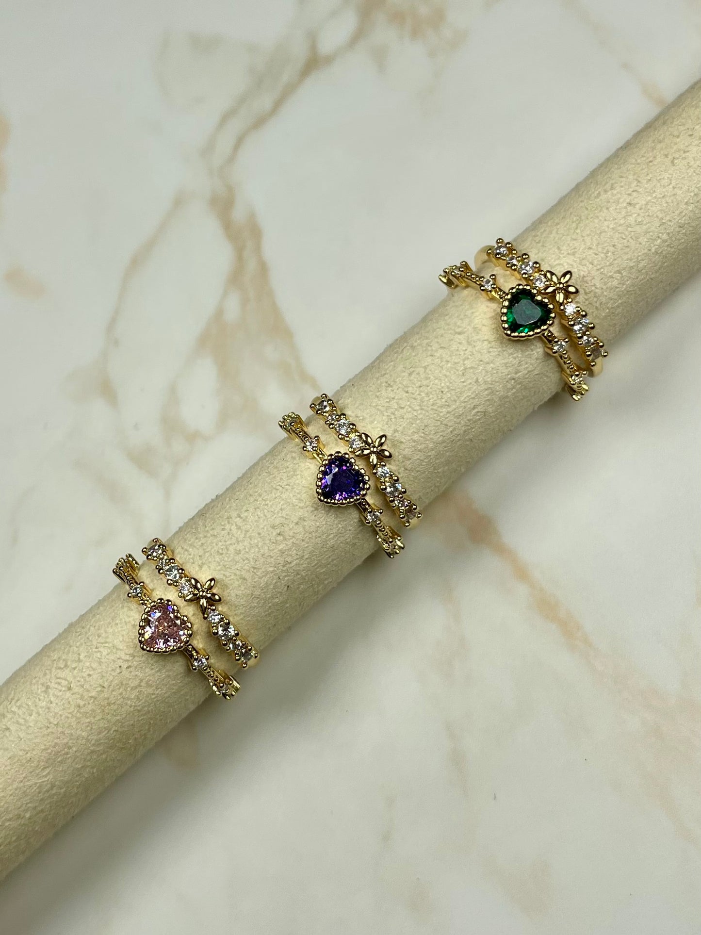 Double heart rings