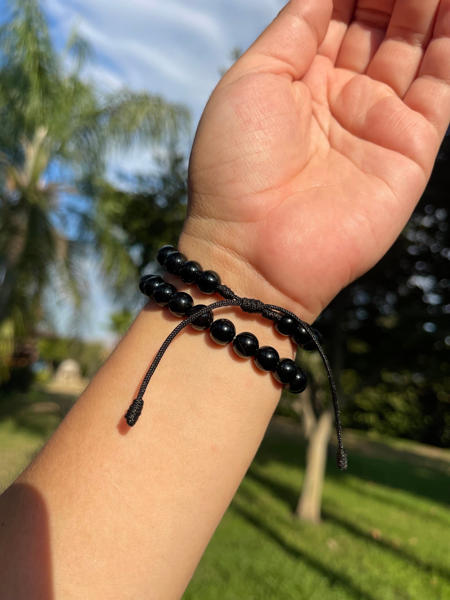 Onyx gemstone handmade bracelet