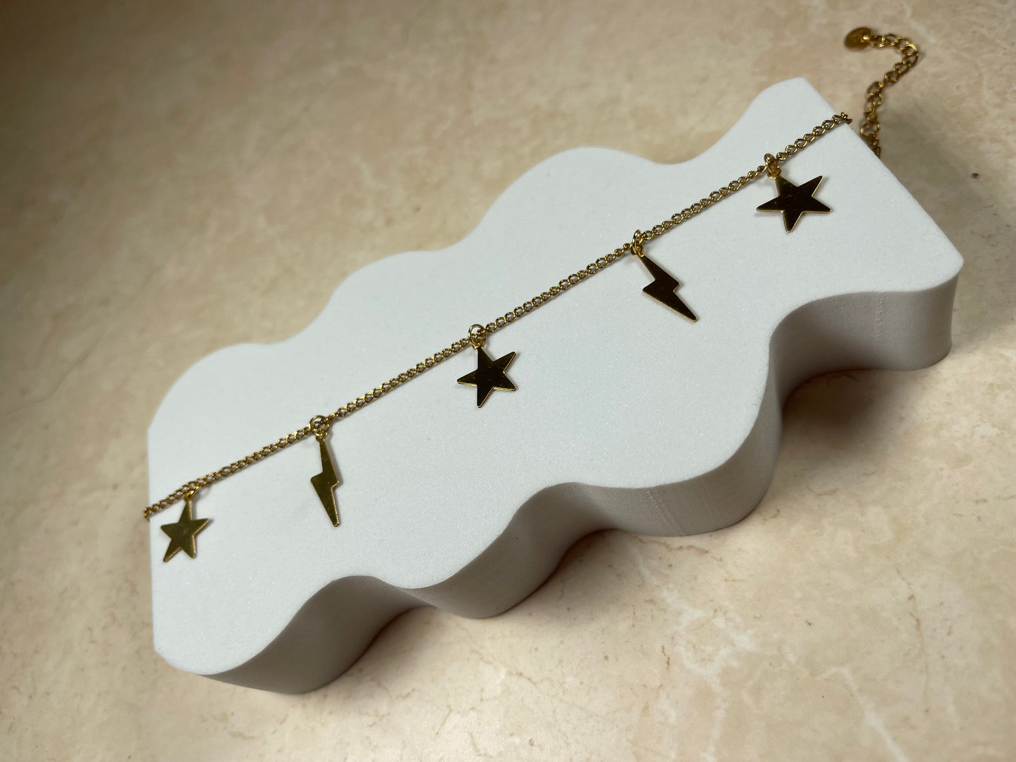 Lightning and Stars anklet