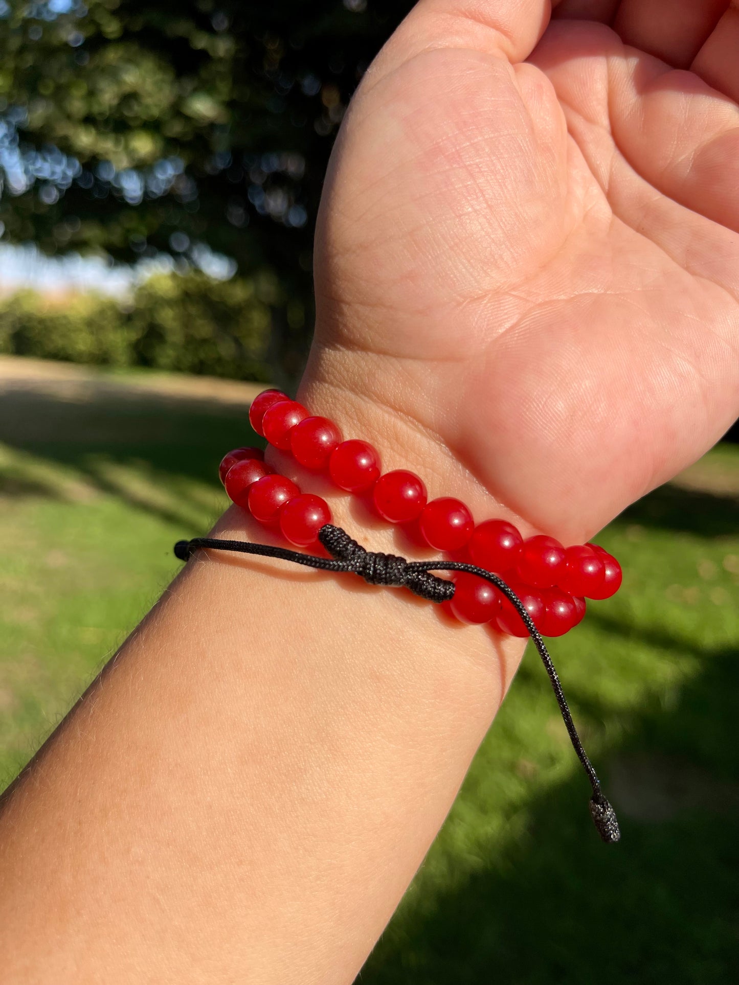 Red jade gemstone handmade bracelets
