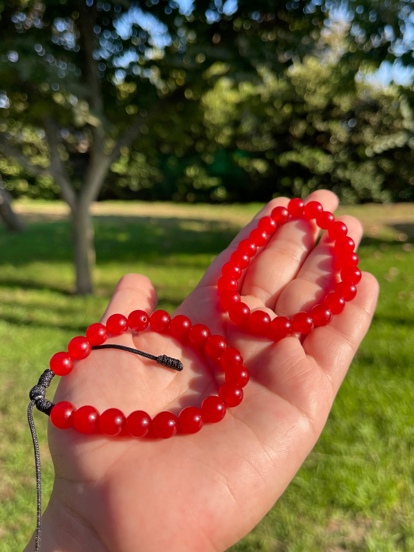 Red jade gemstone handmade bracelets