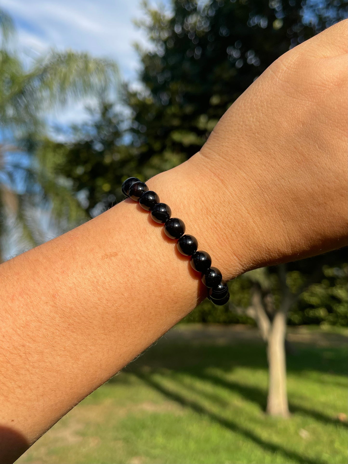 Onyx gemstone handmade bracelet