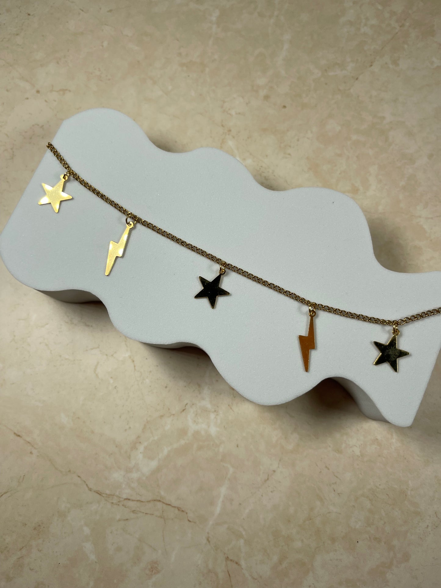 Lightning and Stars anklet