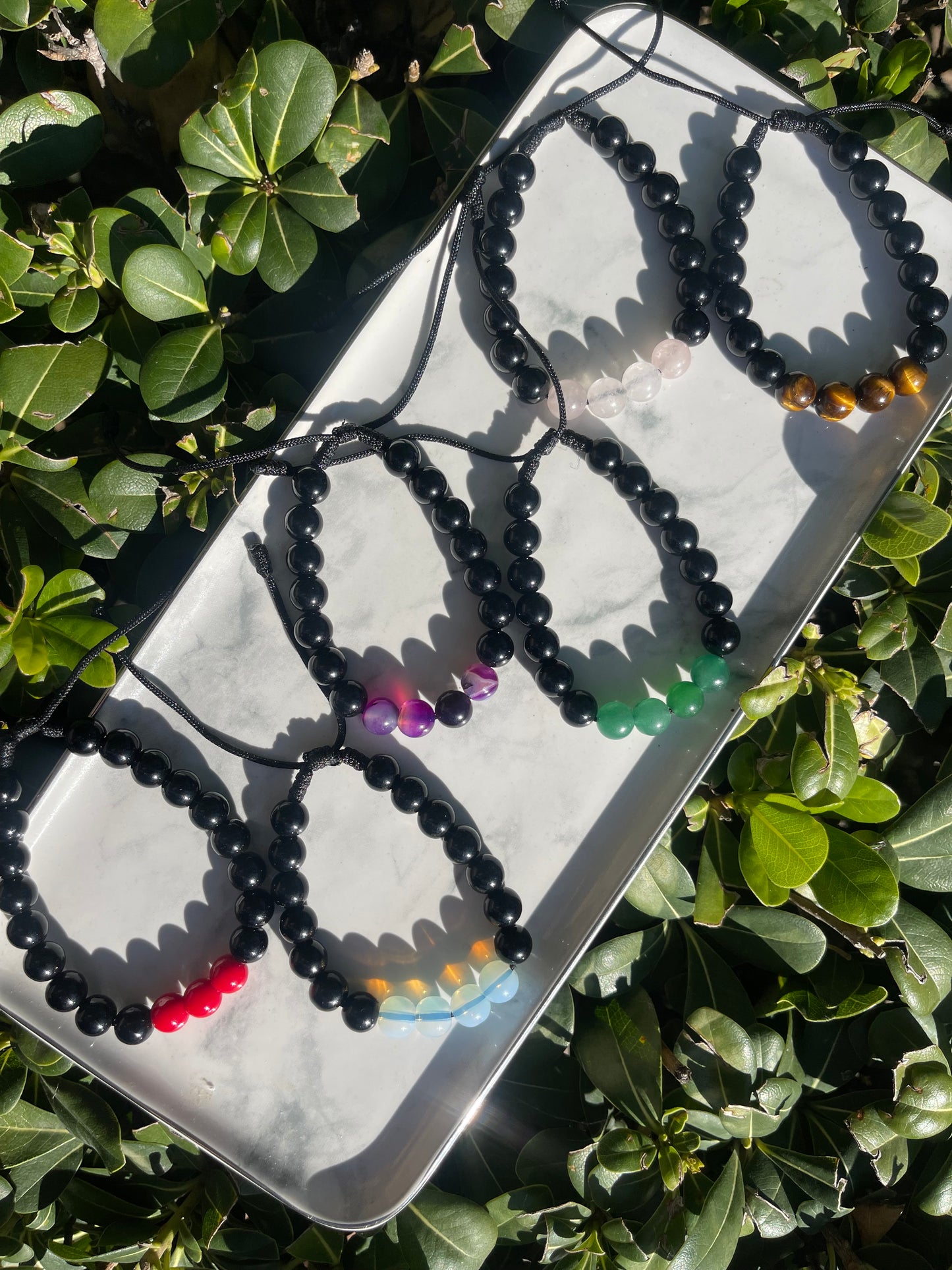 Handmade stone brackets with onyx