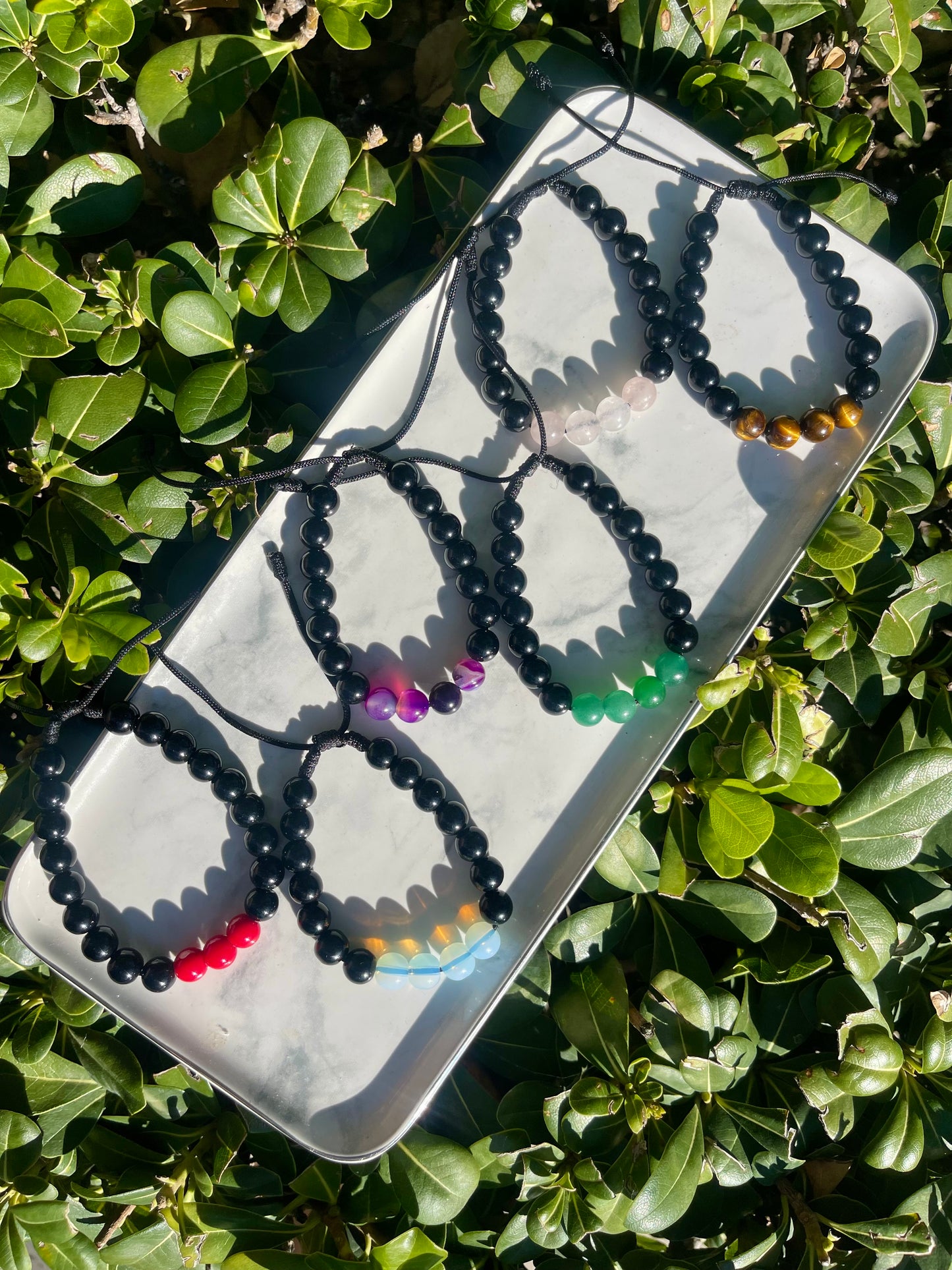 Handmade stone brackets with onyx