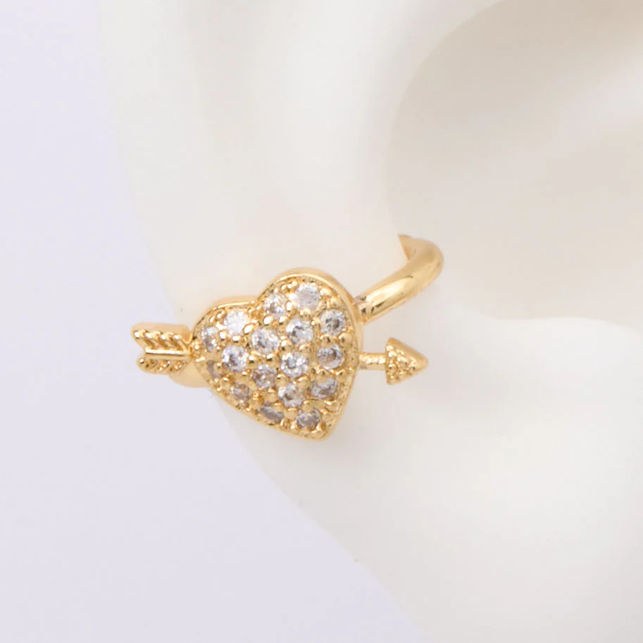 Arrowed heart ear cuff