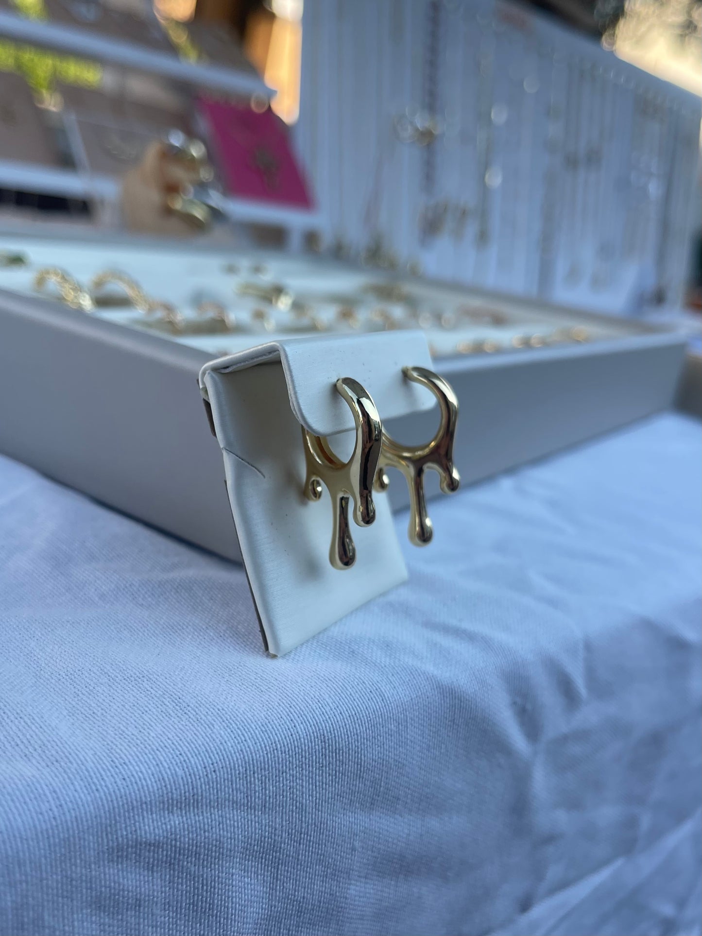 Dripping gold earrings