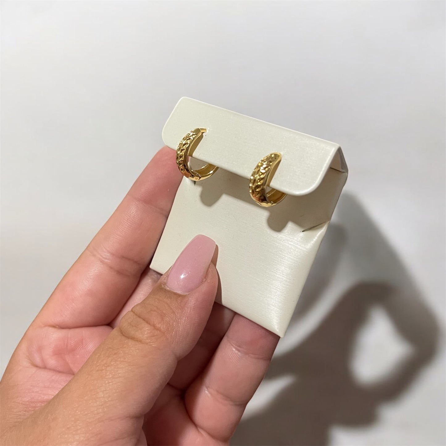 Small hoops with texture