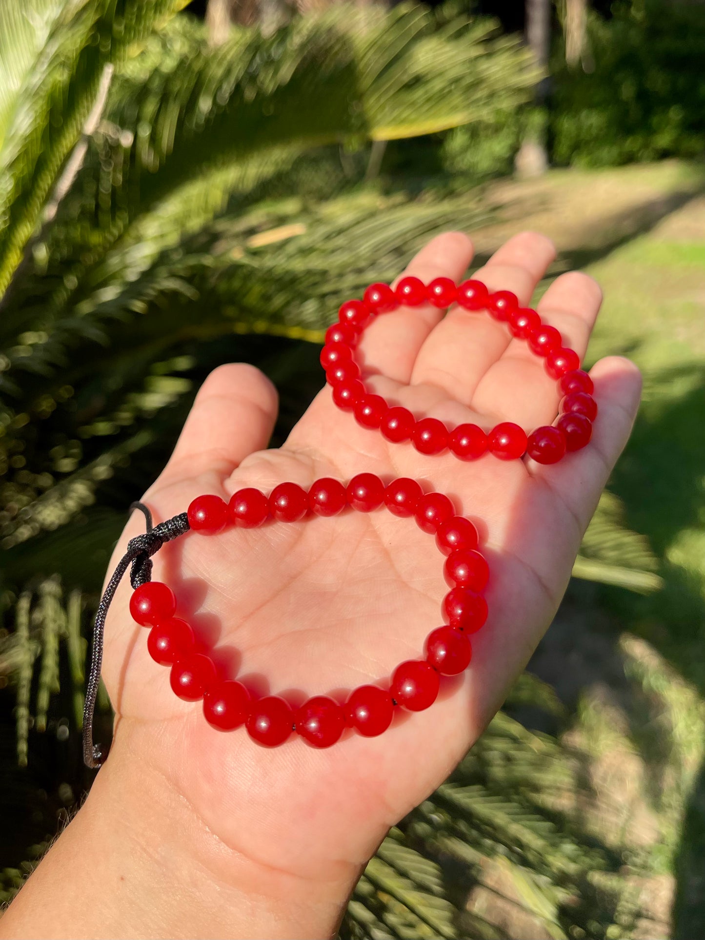 Red jade gemstone handmade bracelets