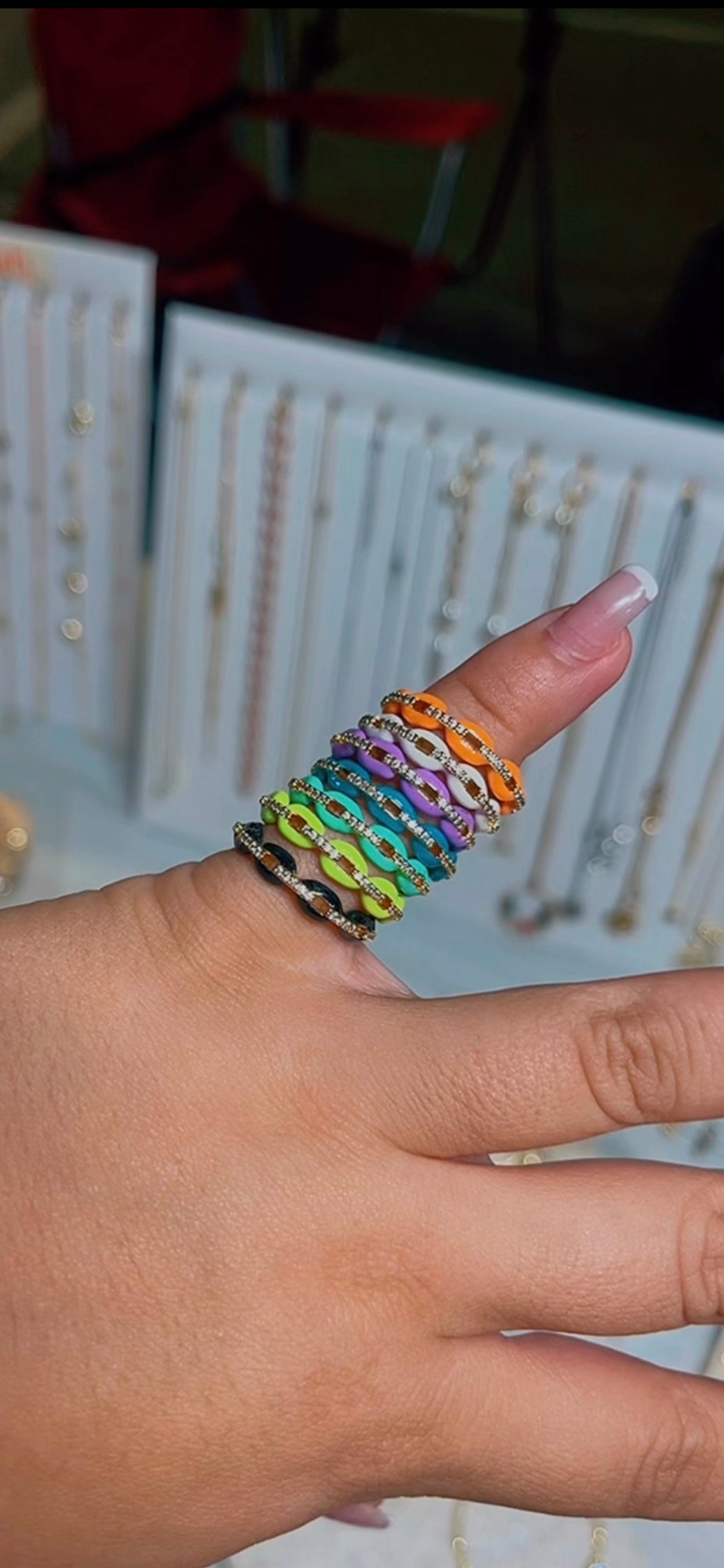 Adjustable colored rings