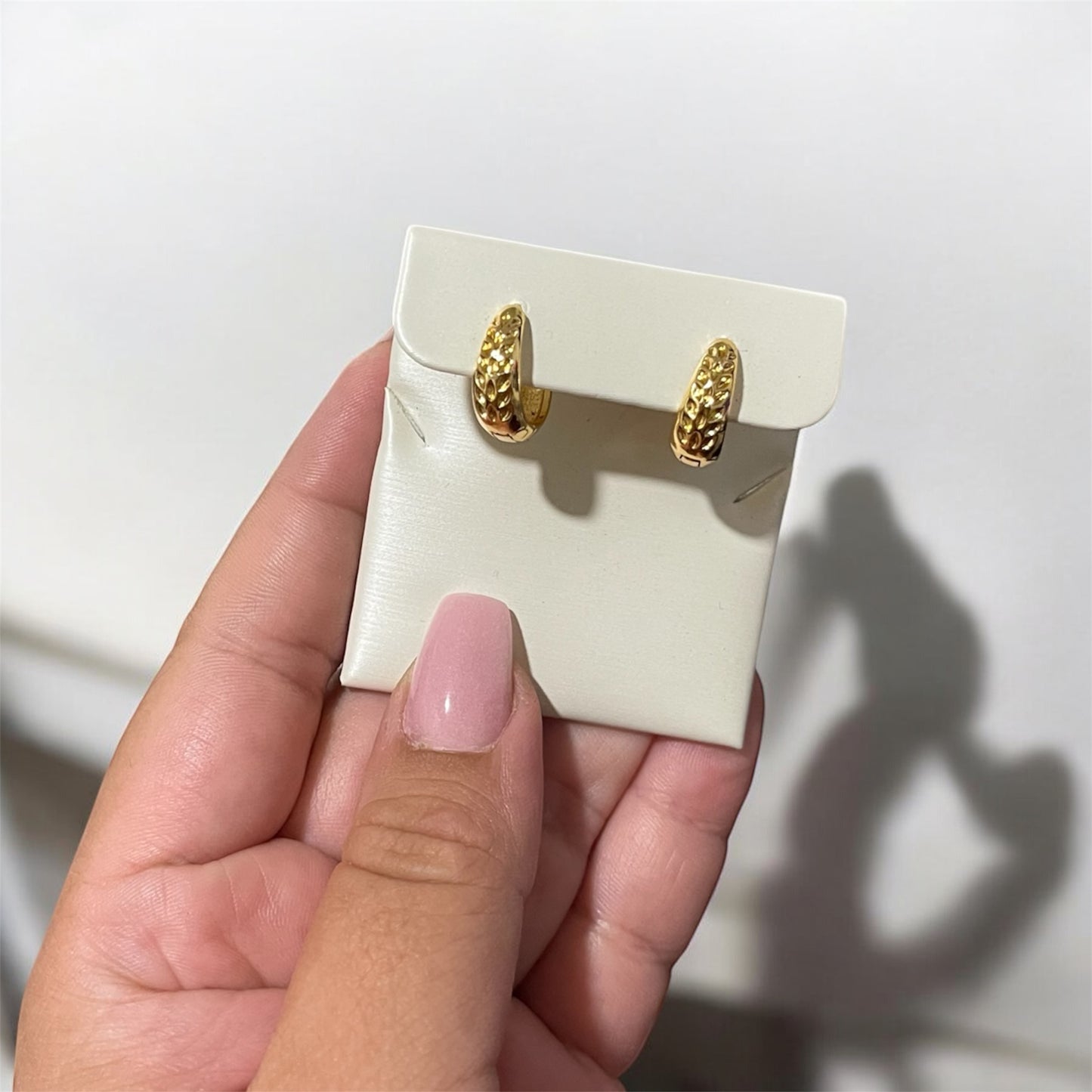 Small hoops with texture