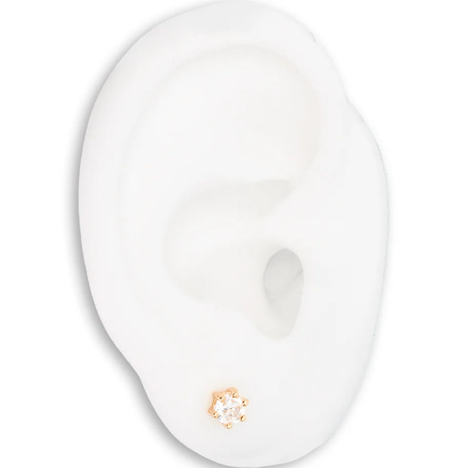 Zirconia round small earrings