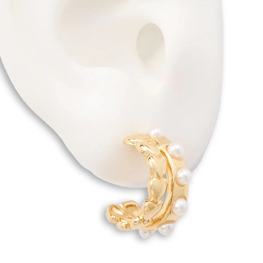 Perlas and hearts earrings