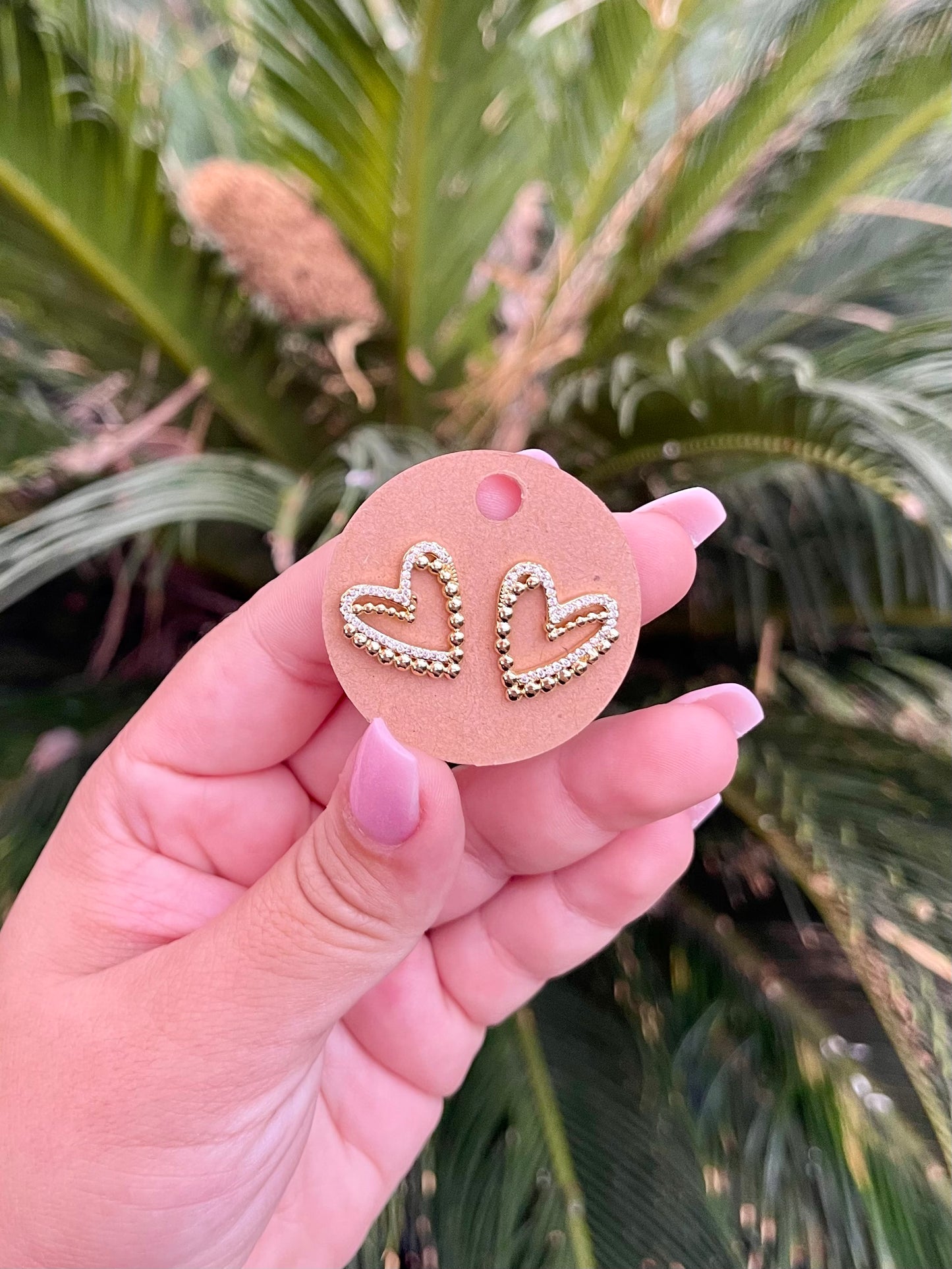 Heart double earrings