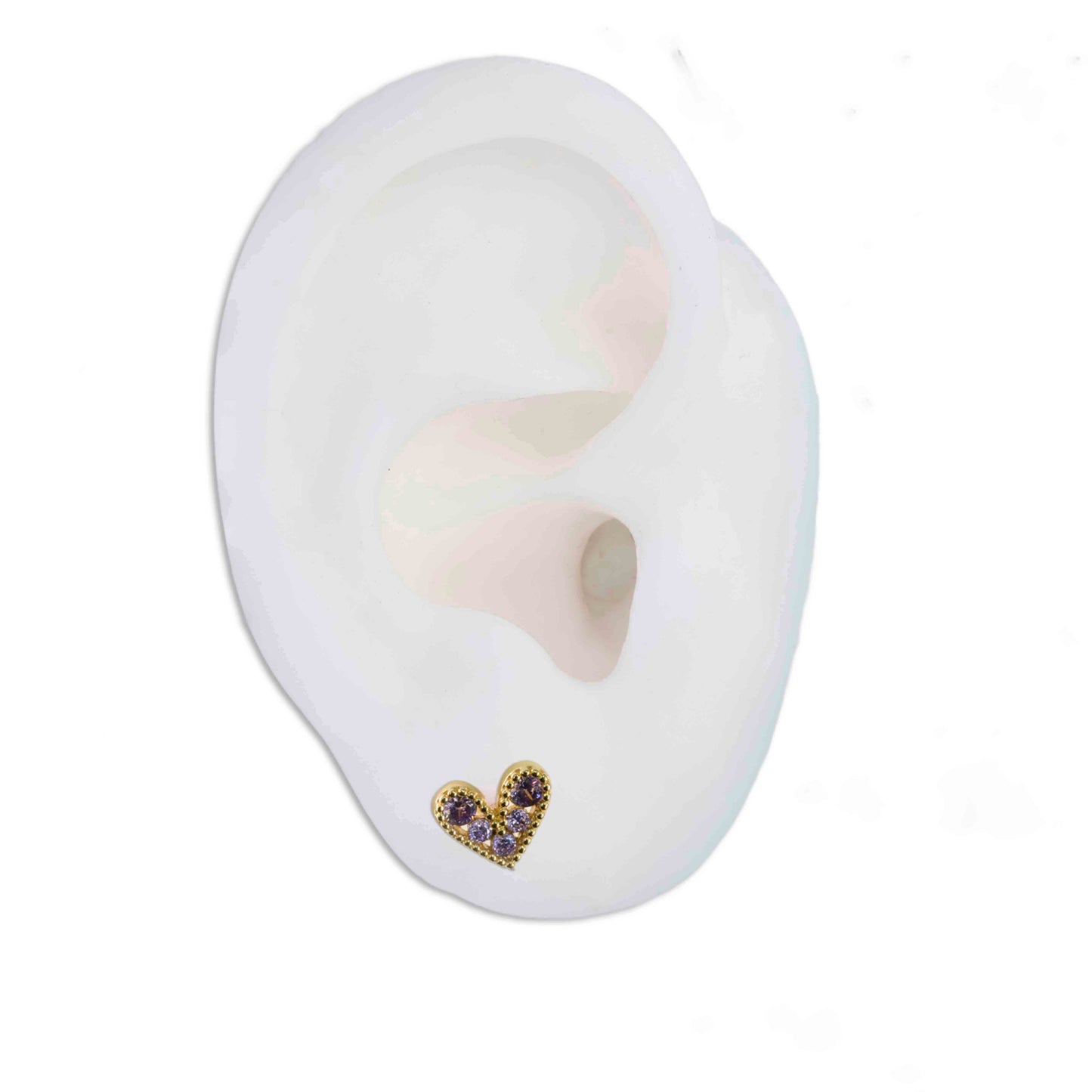 Heart with stone earrings