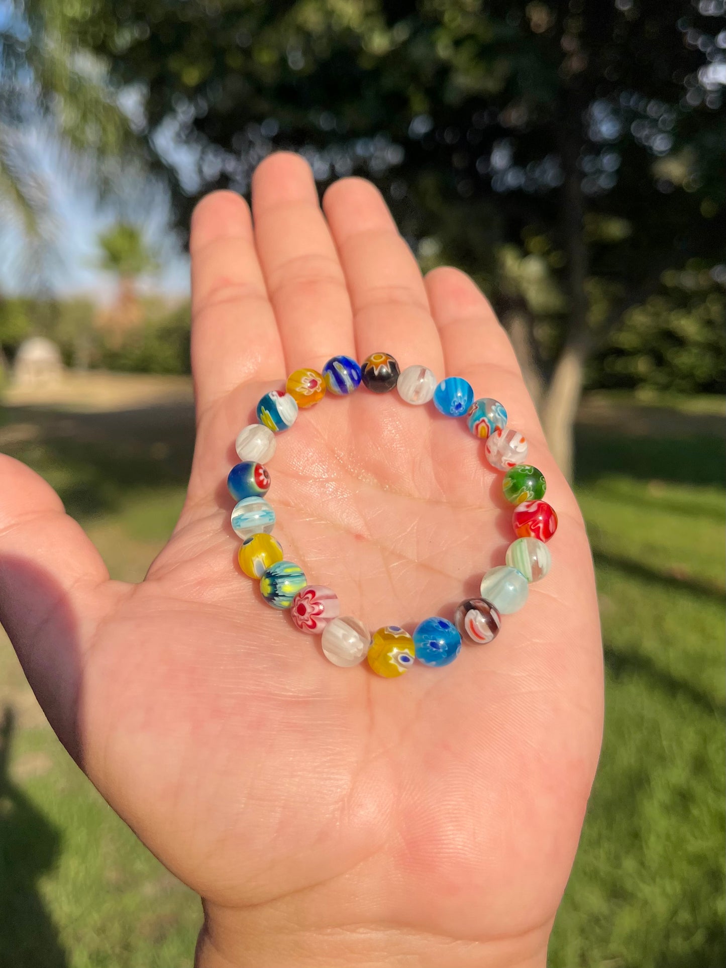 Millefiori murano glass beads handmade bracelets