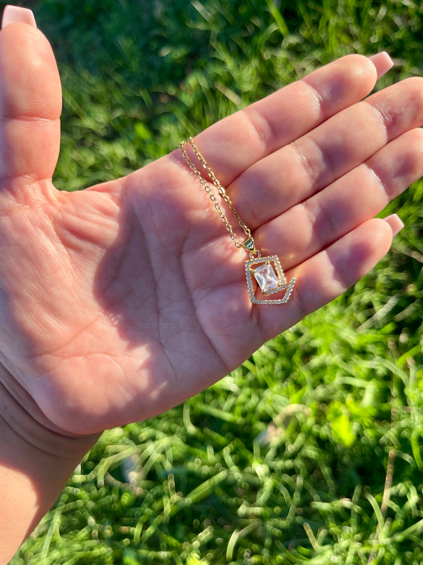 Necklace square diamond