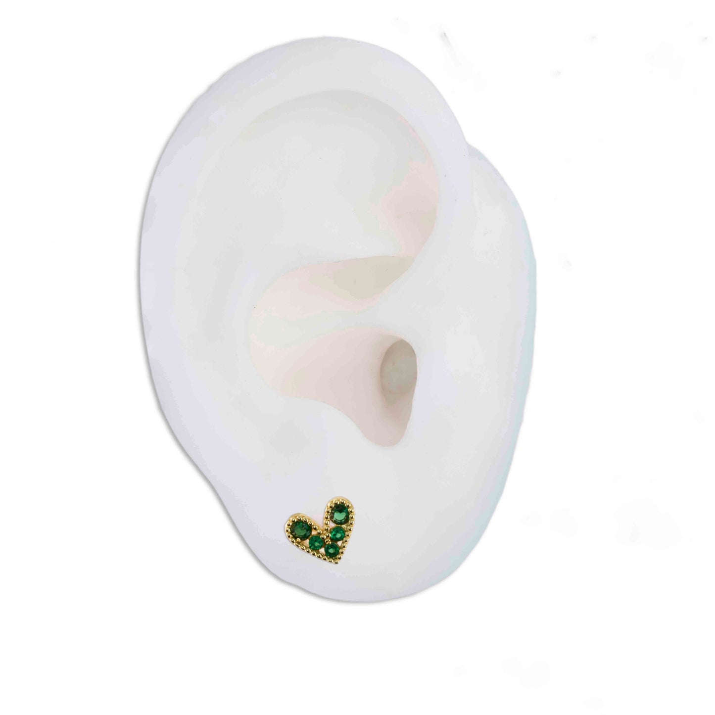 Heart with stone earrings