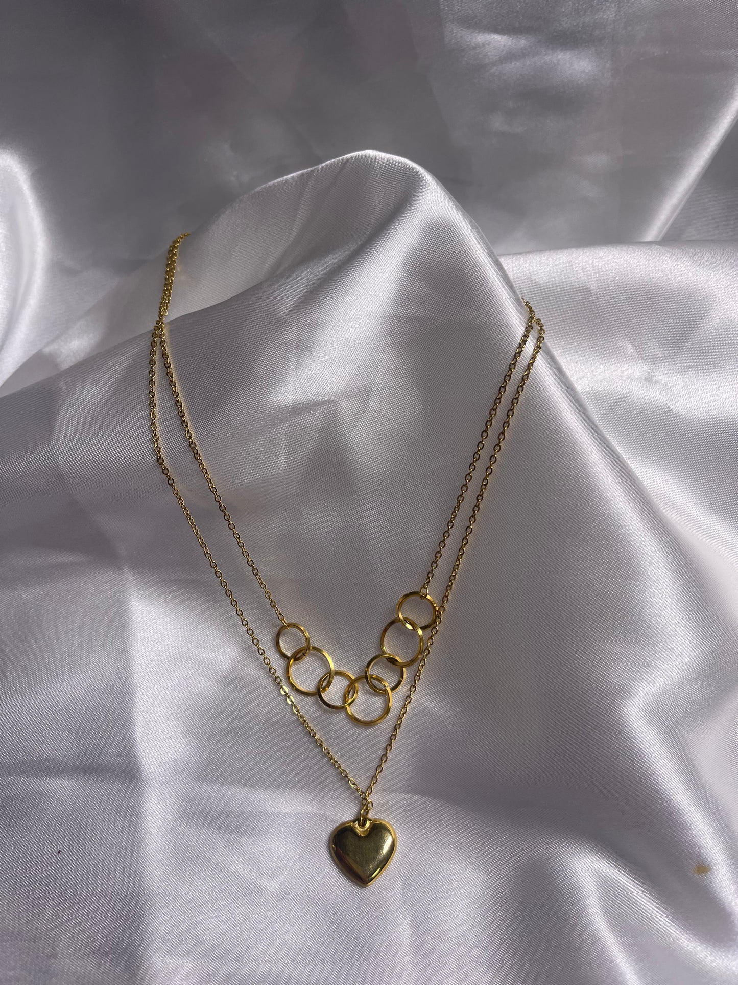 Double necklace with heart