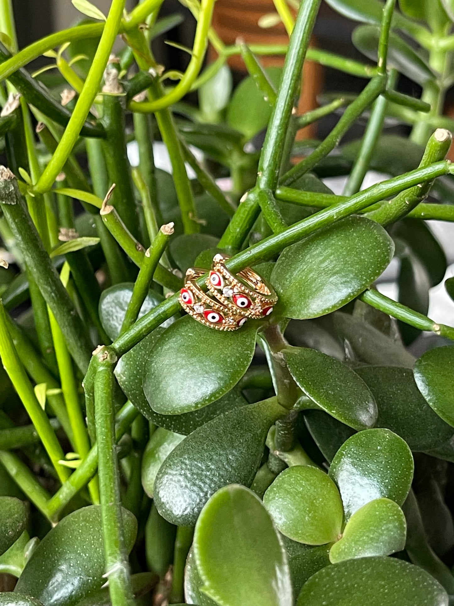 Evil eye red hoops