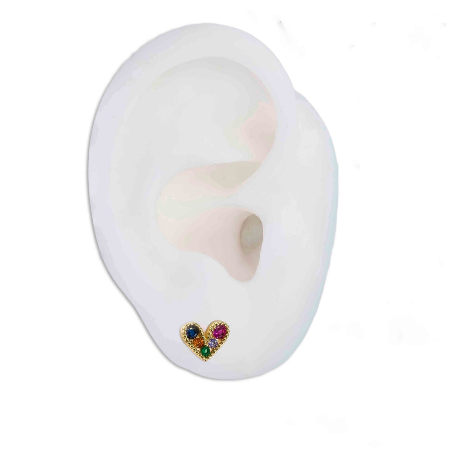 Heart with stone earrings