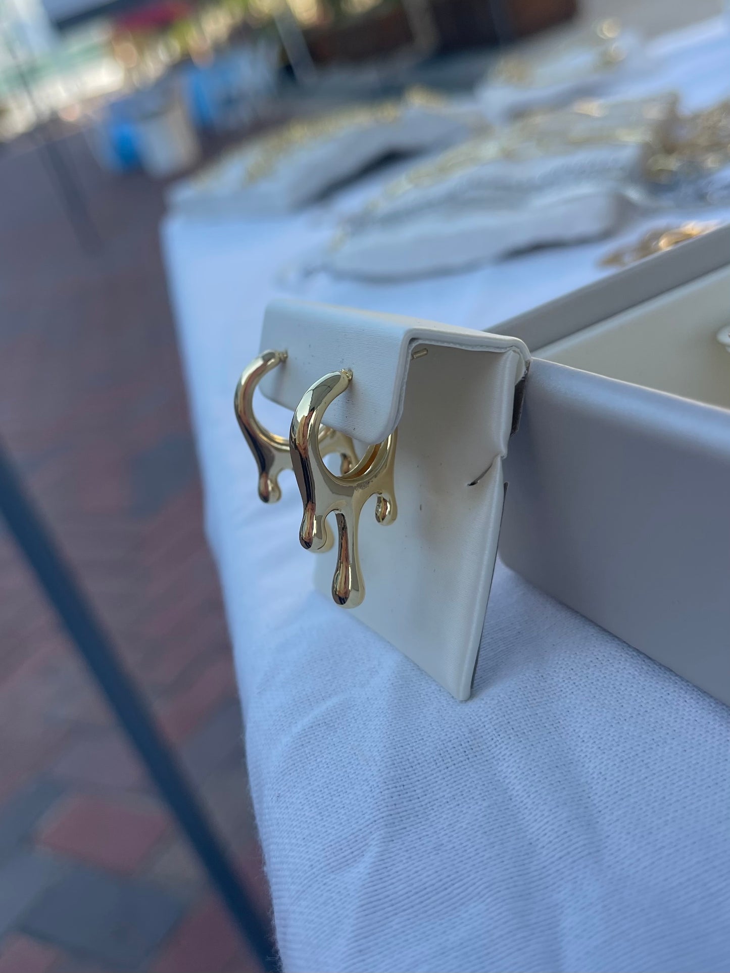 Dripping gold earrings