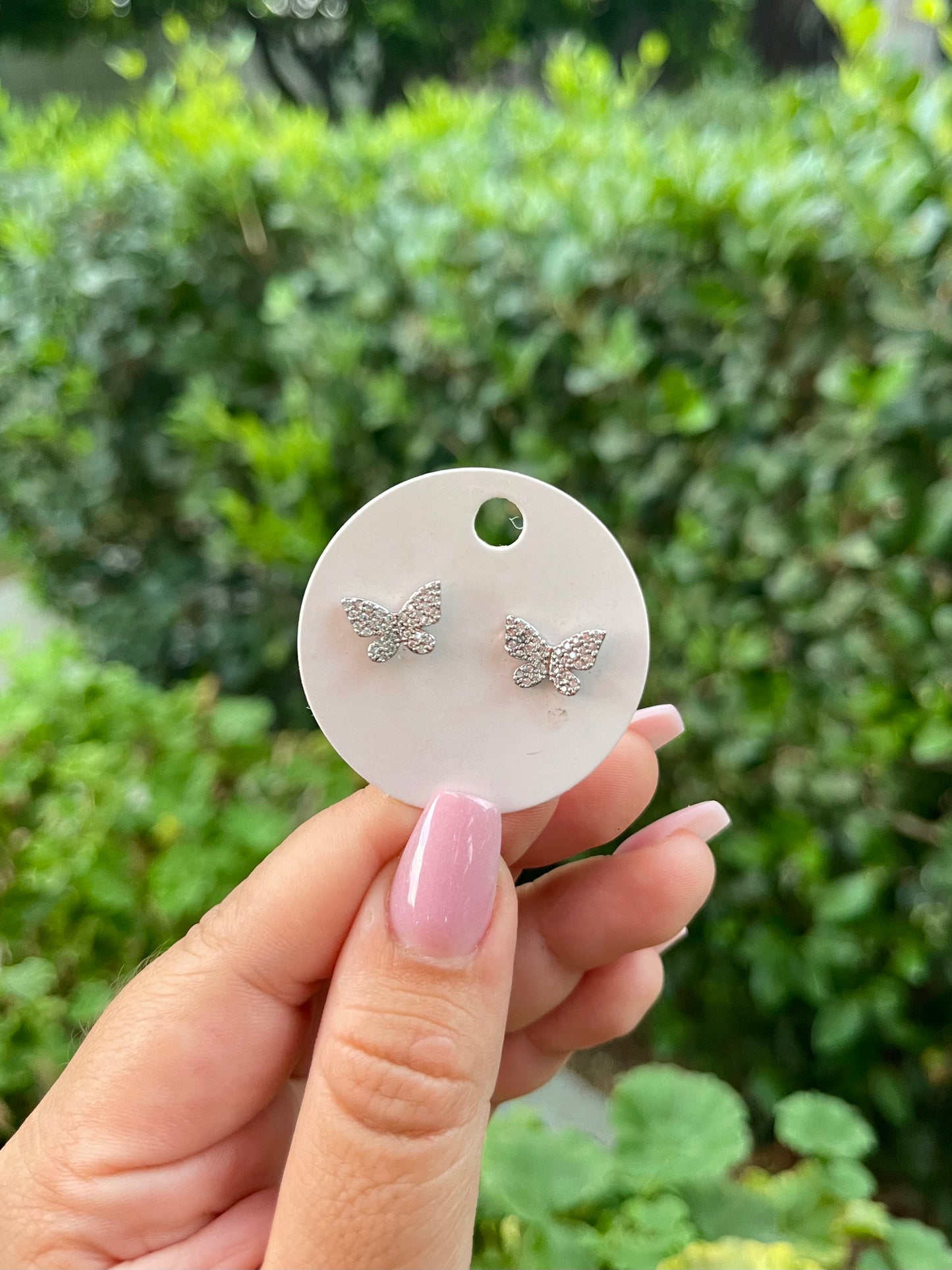 Silver butterfly earrings