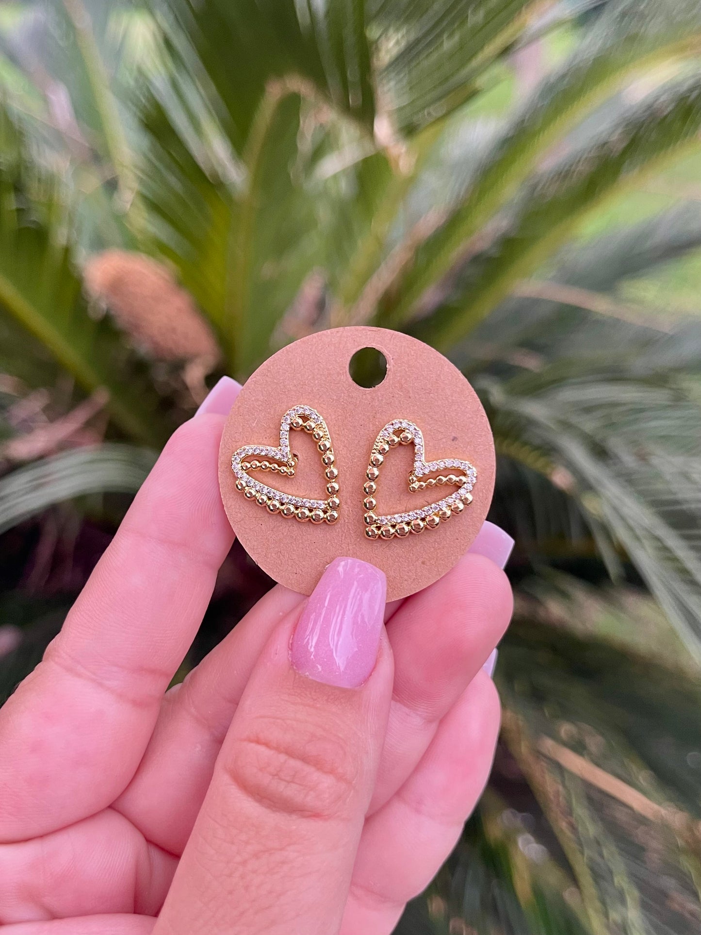 Heart double earrings