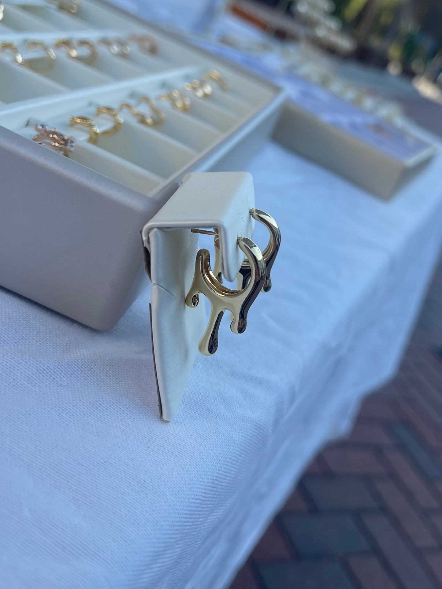 Dripping gold earrings