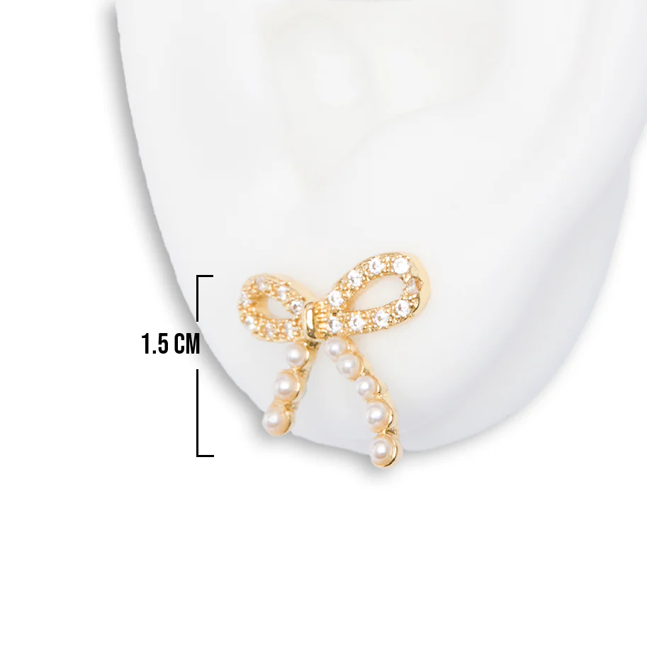 Bow with pearls earrings