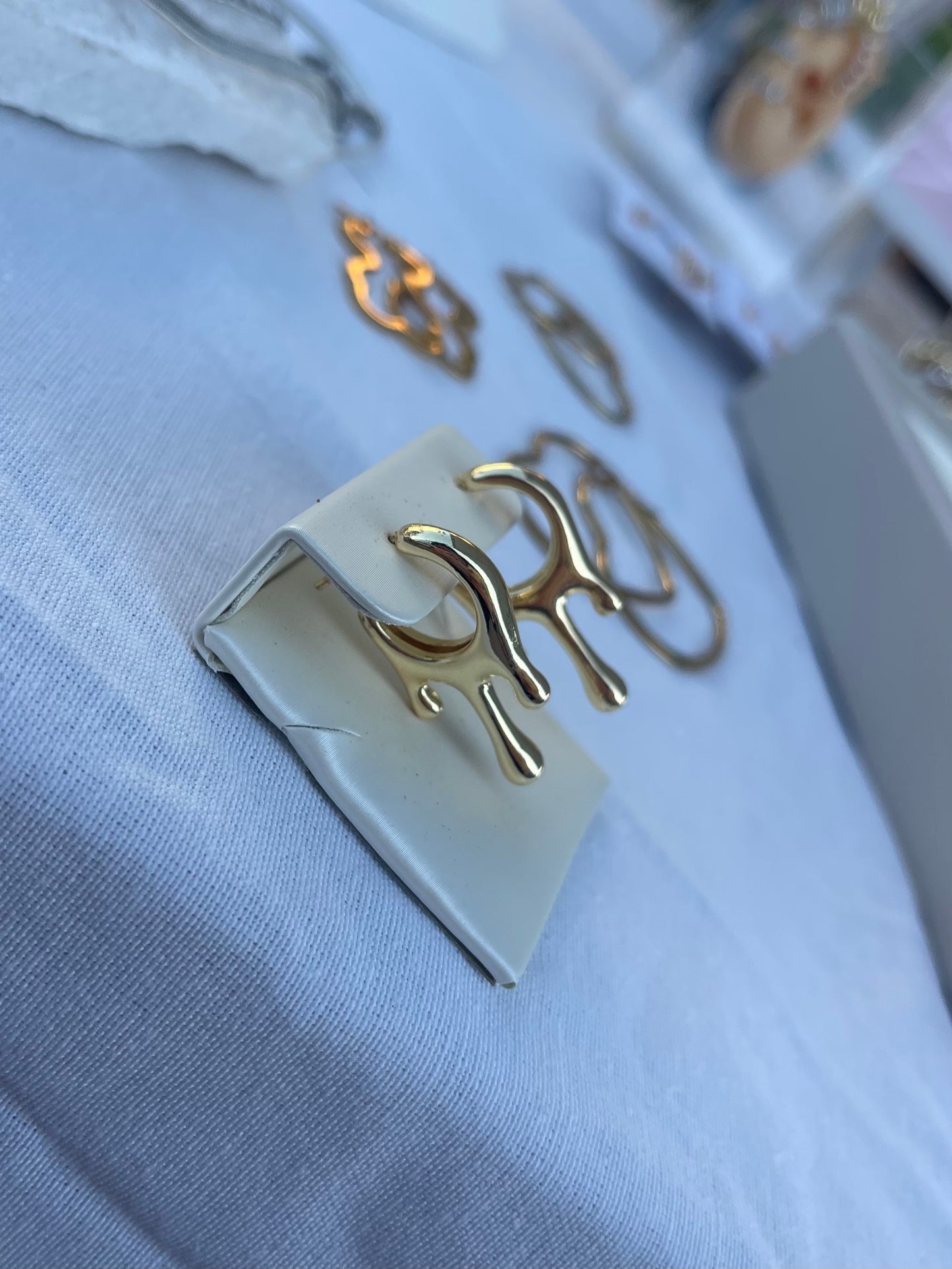 Dripping gold earrings