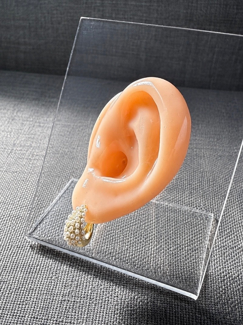 Pearl Glow Hoop Earrings
