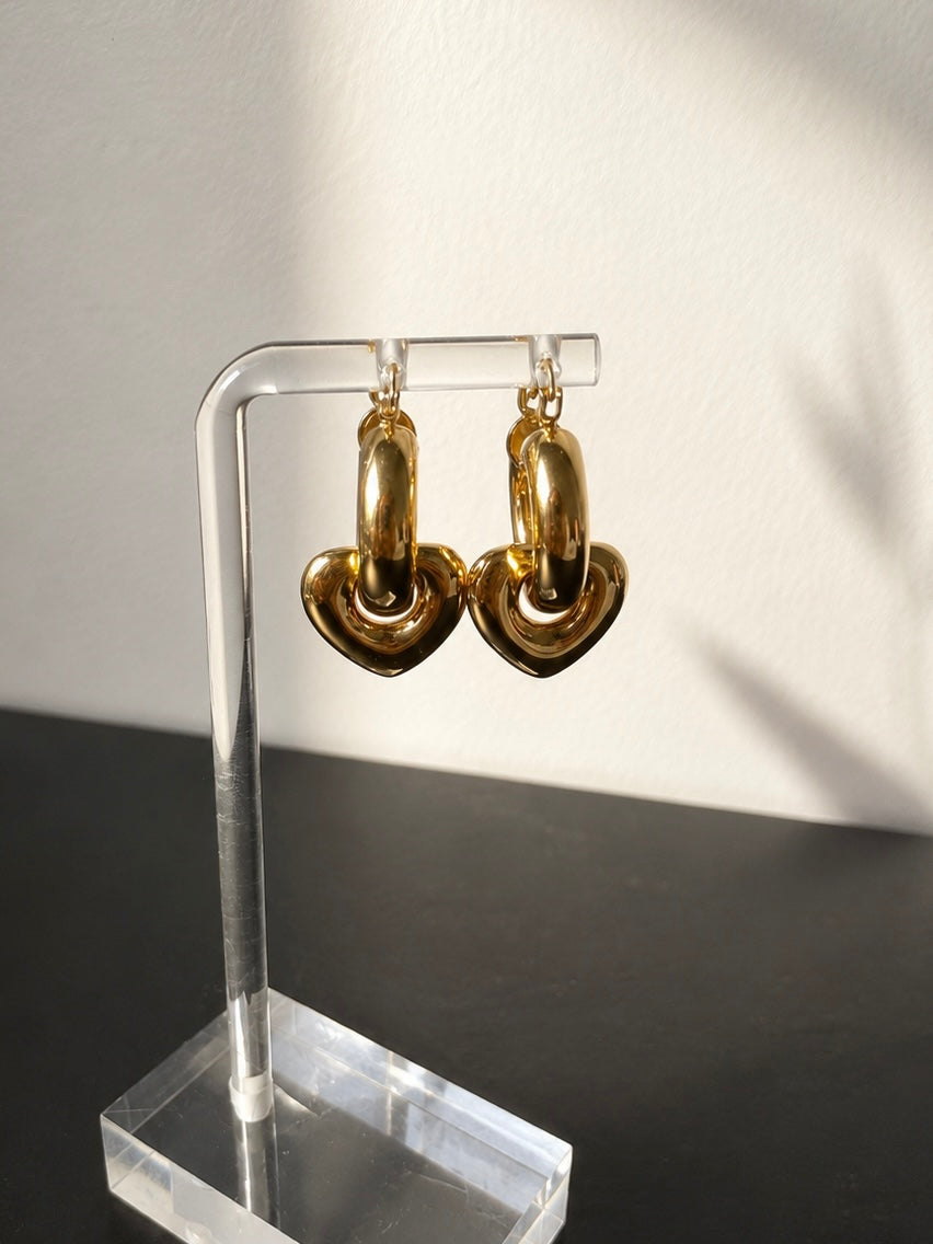 2-in-1 Heart Hoop Earrings