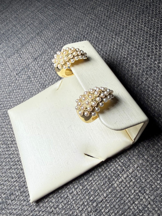 Pearl Glow Hoop Earrings