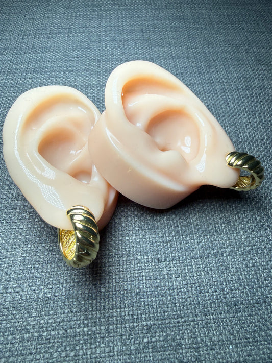 Twisted Gold Hoop Earrings