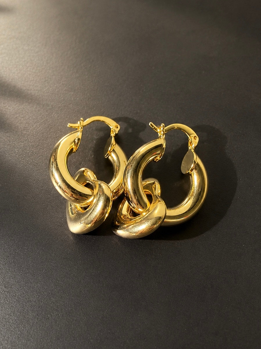 2-in-1 Heart Hoop Earrings