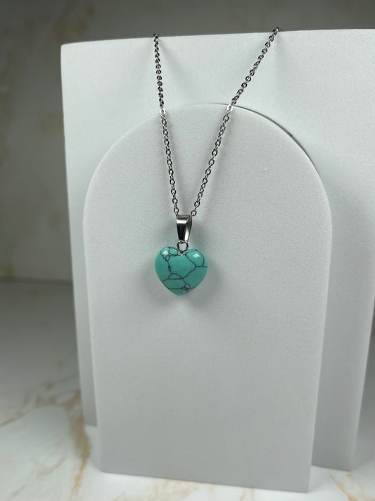 Heart shape turquoise necklace
