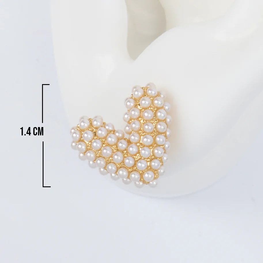 Pearl Heart Stud Earrings